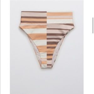 Aerie Printed High Cut Cheeky Bikini Bottom